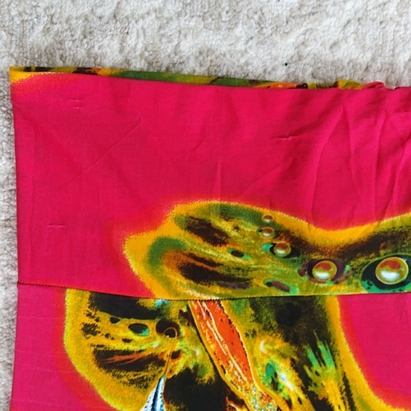 NWT Julia Silk Blend Tropical Maxi Fun Beachy Vibe Skirt S/M Red Yellow - Picture 13 of 16